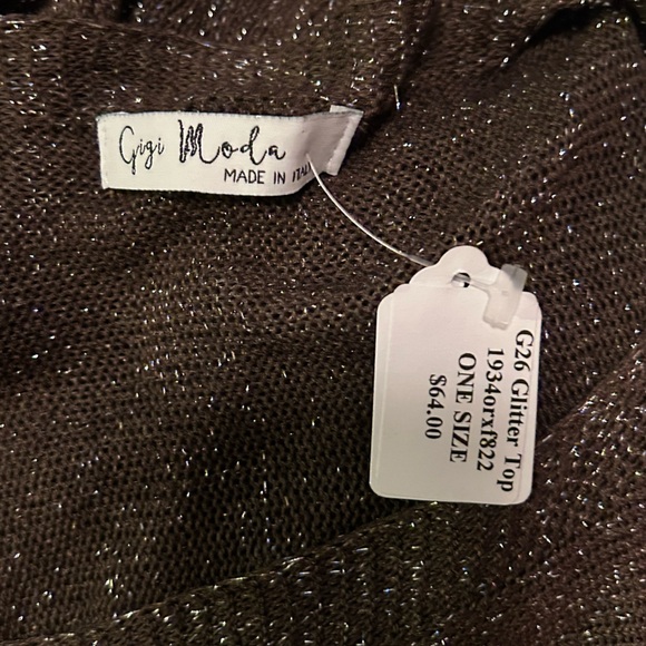 Gigi Modal ALIOCHA SPARKLE LIGHT KNIT Chocolate 3/4 Sleeve Dressy Top OS - Picture 12 of 15